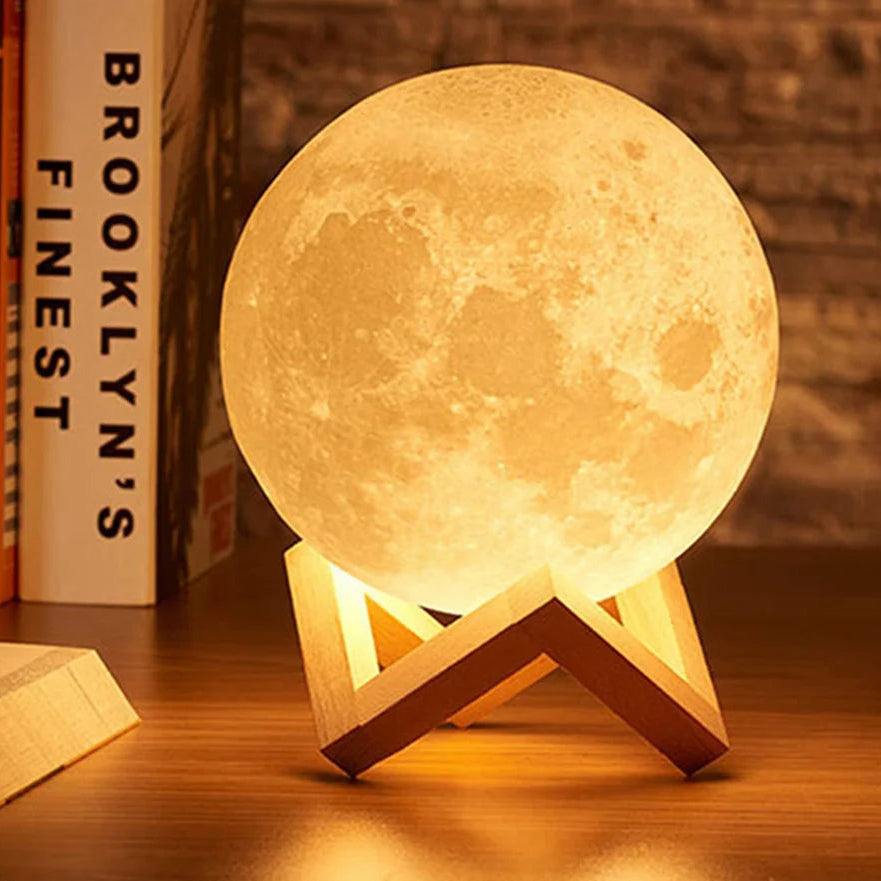 Moon Lamp LED Night Light Battery Powered With Stand Starry Lamp For Bedroom Decor Night Lights Kids Gift Moon Lamp